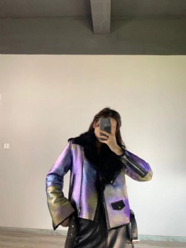  Dazzling color Merino Biker shearling coat YW092-Z	