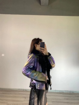  Dazzling color Merino Biker shearling coat YW092-Z	