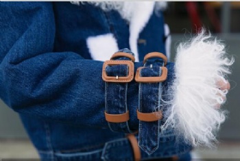  17226 Demin lamb shearling coat	