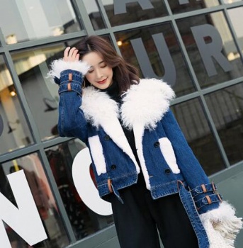  17226 Demin lamb shearling coat	