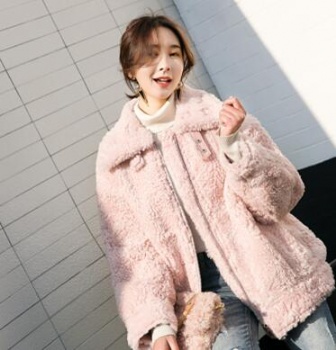  17229 澳洲羊羔毛大卷花皮毛一体夹克	