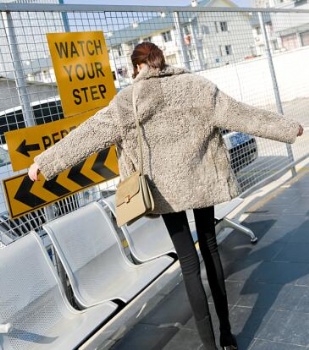  17219 Austrial lamb shearling coat	