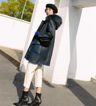  17144 澳洲羊羔毛皮毛一体夹克	