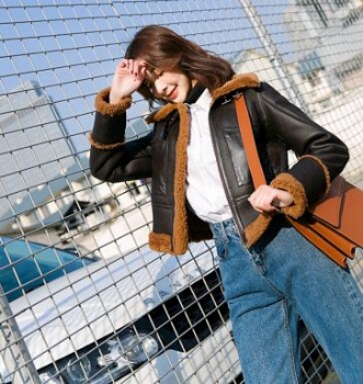  17151 澳洲羊羔毛短款皮毛一体	