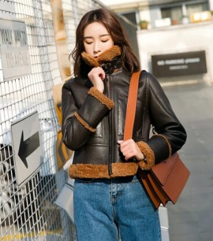  17151 澳洲羊羔毛短款皮毛一体	