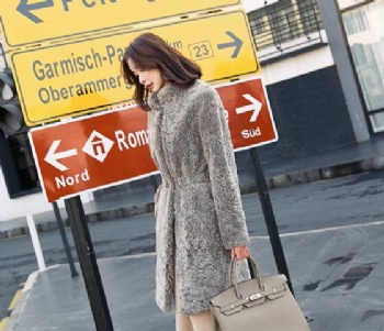  17222 澳洲羊羔毛大卷花皮毛一体夹克	