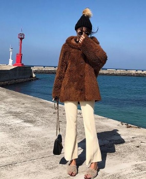  17141-3Turkey Merino Lamb Shearling coat	