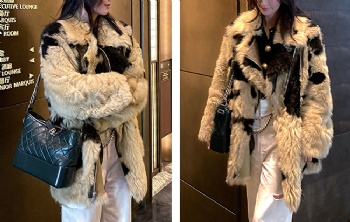 20525 black spot toscana lamb shearling coat 2020 fall winter lady fashion