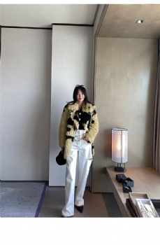  20525 black spot toscana lamb shearling coat 2020 fall winter lady fashion	