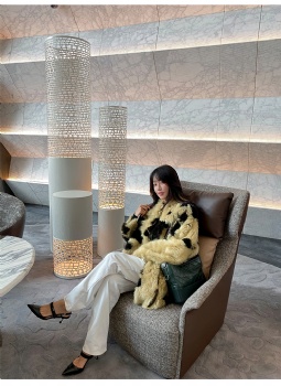  20525 black spot toscana lamb shearling coat 2020 fall winter lady fashion	