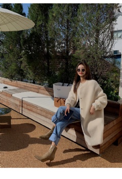  Spain Merino Lamb Shearling trench coat 9012	