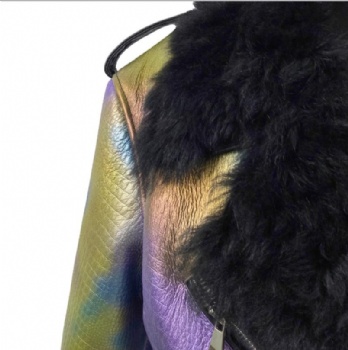  Dazzling color Merino Biker shearling coat YW092-Z	