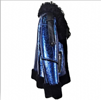  Dazzling color Merino Biker shearling coat BK212	