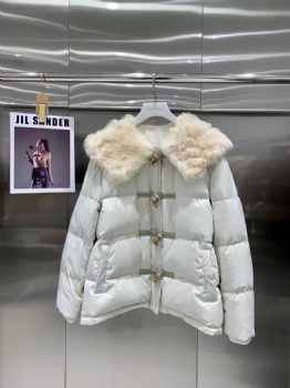  Toscana curly wool collar down coat Bk259	